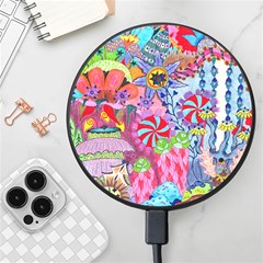 Cabbage Flower Abstract Wireless Fast Charger(black) by okhismakingart