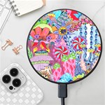 Cabbage Flower Abstract Wireless Fast Charger(Black) Front