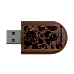 Roses Wood Oval Usb Flash Drive by pollyparadiseartshop