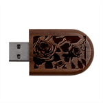 Roses Wood Oval USB Flash Drive USB