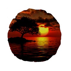 Sunset Nature Sea Dusk Landscape Standard 15  Premium Flano Round Cushions by Salmanaz77