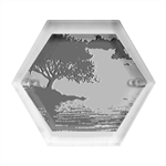 Sunset Nature Sea Dusk Landscape Hexagon Wood Jewelry Box Front