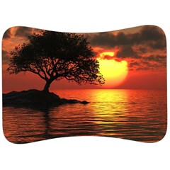 Sunset Nature Sea Dusk Landscape Velour Seat Head Rest Cushion by Salmanaz77