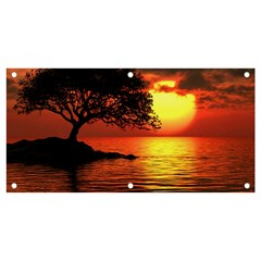 Sunset Nature Sea Dusk Landscape Banner And Sign 4  X 2  by Salmanaz77