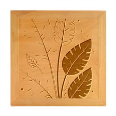 Leaves Boho Monster Nature Wood Photo Frame Cube by Salmanaz77