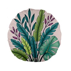 Illustrations Plants Nature Leaves Standard 15  Premium Flano Round Cushions by Salmanaz77