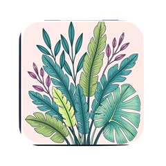 Illustrations Plants Nature Leaves Square Metal Box (black) by Salmanaz77