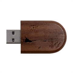 Abstract Sun Boho Bohemian Design Wood Oval Usb Flash Drive by Salmanaz77