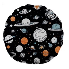 Space Galaxy Universe Stars Sky Large 18  Premium Round Cushions by Paksenen