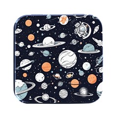 Space Galaxy Universe Stars Sky Square Metal Box (black) by Paksenen