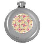 Abstract Pattern Design Scrapbooking Round Hip Flask (5 oz) Front