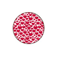 Hearts Valentine Pattern Seamless Hat Clip Ball Marker (4 Pack) by Bedest