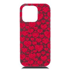 Hearts Valentine Pattern Seamless Iphone 16 Pro Max Black Uv Print Pc Hardshell Case by Bedest