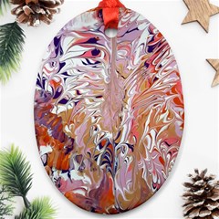 Pour Flames Ornament (oval) by kaleidomarblingart