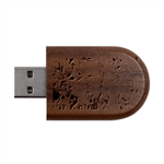 Pour Flames Wood Oval USB Flash Drive USB