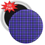 Blue Tartan Plaid 1 3  Magnets (100 pack) Front