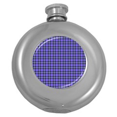 Blue Tartan Plaid 1 Round Hip Flask (5 Oz) by dressshop