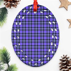 Blue Tartan Plaid 1 Oval Filigree Ornament (two Sides) by dressshop