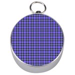 Blue Tartan Plaid 1 Silver Compasses Front