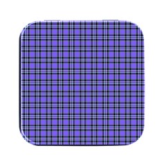 Blue Tartan Plaid 1 Square Metal Box (black) by dressshop