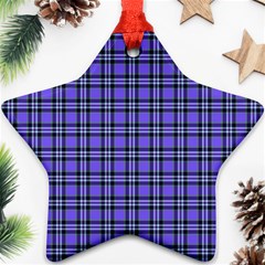 Blue Tartan Plaid 1 Ornament (star) by dressshop