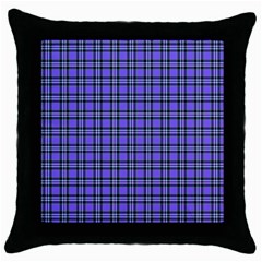 Blue Tartan Plaid 1 Throw Pillow Case (black) by dressshop