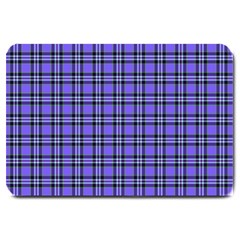 Blue Tartan Plaid 1 Large Doormat by dressshop