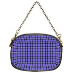 Blue Tartan Plaid 1 Chain Purse (One Side) Front