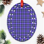 Blue Tartan Plaid 1 Ornament (Oval Filigree) Front