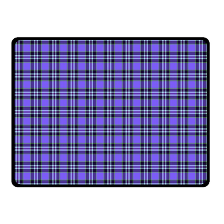 Blue Tartan Plaid 1 Two Sides Fleece Blanket (Small)