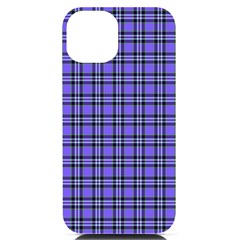 Blue Tartan Plaid 1 Iphone 14 Black Uv Print Pc Hardshell Case by dressshop