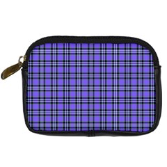 Blue Tartan Plaid 1 Digital Camera Leather Case by dressshop