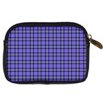 Blue Tartan Plaid 1 Digital Camera Leather Case Back