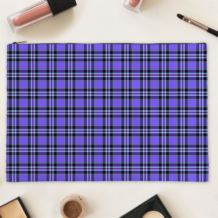 Blue Tartan Plaid 1 Cosmetic Bag (XXL)