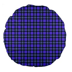 Blue Tartan Plaid 1 Large 18  Premium Round Cushions by dressshop