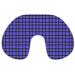 Blue Tartan Plaid 1 Travel Neck Pillow by dressshop