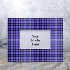 Blue Tartan Plaid 1 White Tabletop Photo Frame 4 x6  by dressshop