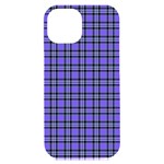 Blue Tartan Plaid 1 iPhone 15 Plus Black UV Print PC Hardshell Case Front