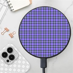 Blue Tartan Plaid 1 Wireless Fast Charger(black) by dressshop