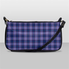 Purple Plaid Tartan 1 Leather Shoulder Clutch Bag by dressshop