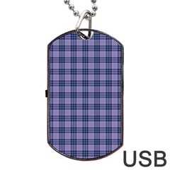 Purple Plaid Tartan 1 Dog Tag Usb Flash (one Side) by dressshop