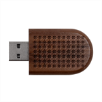 Purple Plaid Tartan 1 Wood Oval USB Flash Drive USB