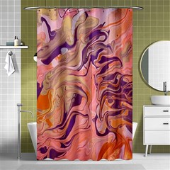 Pink Ribbon Shower Curtain 48  X 72  (small)  by kaleidomarblingart