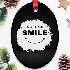 Black And White Simple Make Me Smile T Shirt 20250203 014057 0000 Ornament (oval) by Cowcow2005