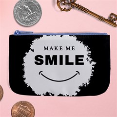 Black And White Simple Make Me Smile T Shirt 20250203 014057 0000 Large Coin Purse by Cowcow2005