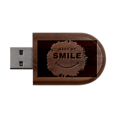 Black And White Simple Make Me Smile T Shirt 20250203 014057 0000 Wood Oval Usb Flash Drive by Cowcow2005