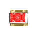 Crimson Current Gold Trim Italian Charm (9mm) Front