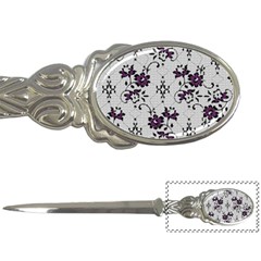 Elegant Purple Floral Jacquard Mesh Lace Fabric Letter Opener by ArtfulThreads