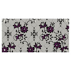 Elegant Purple Floral Jacquard Mesh Lace Fabric Banner And Sign 6  X 3  by ArtfulThreads