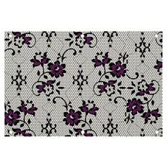 Elegant Purple Floral Jacquard Mesh Lace Fabric Banner And Sign 6  X 4  by ArtfulThreads